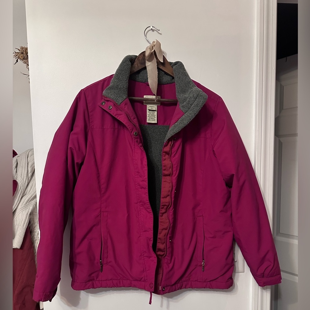 Vintage pink LLBean All Weather Jacket with Fleece Lining